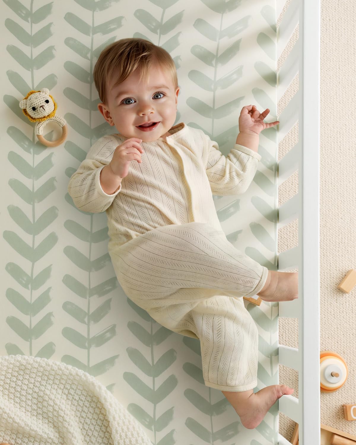 Yoofoss Baby Pack and Play Sheets 2 Pack for Boys and Girls - 38x26 Mini Crib Sheets Fitted Neutral