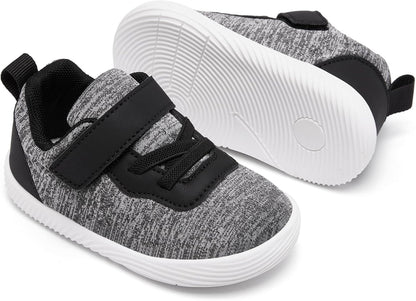 MORENDL Toddler Sneakers Baby Boys & Girls Barefoot Shoes Lightweight Breathable Walking Running Tennis Athletic Sport Shoes