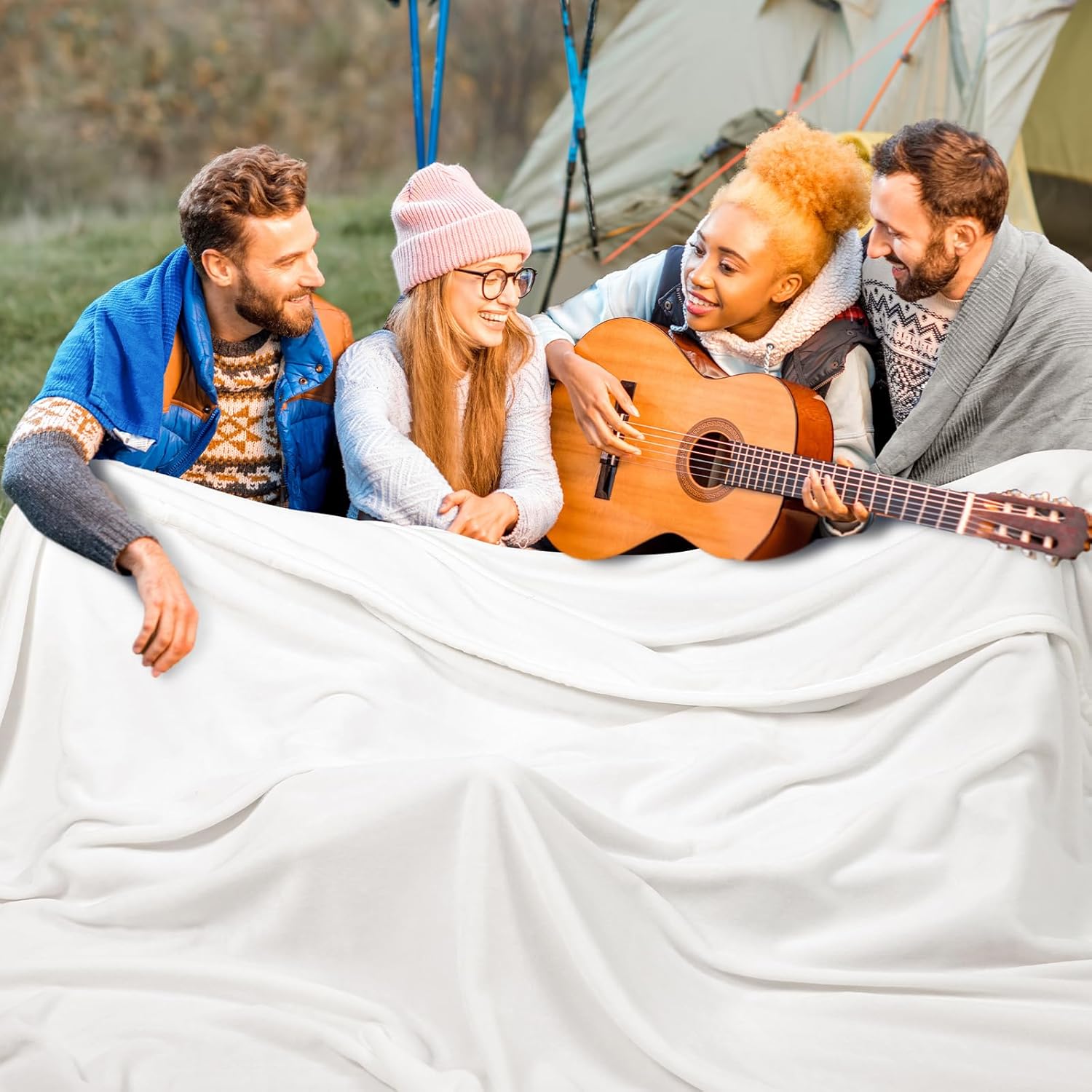 PHF Oversized King Fleece Blanket 120"x120", No Shed No Pilling Big Soft Blanket, Extra Large 10'x