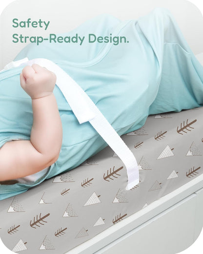 Extra Stretchy Changing Pad Cover, Ultra Soft Premium Jersey Knit Changing Pad Sheets, Unisex for Boys Girls, Fits All Standard Changing Tables/Dresser Tops - 2 Pack
