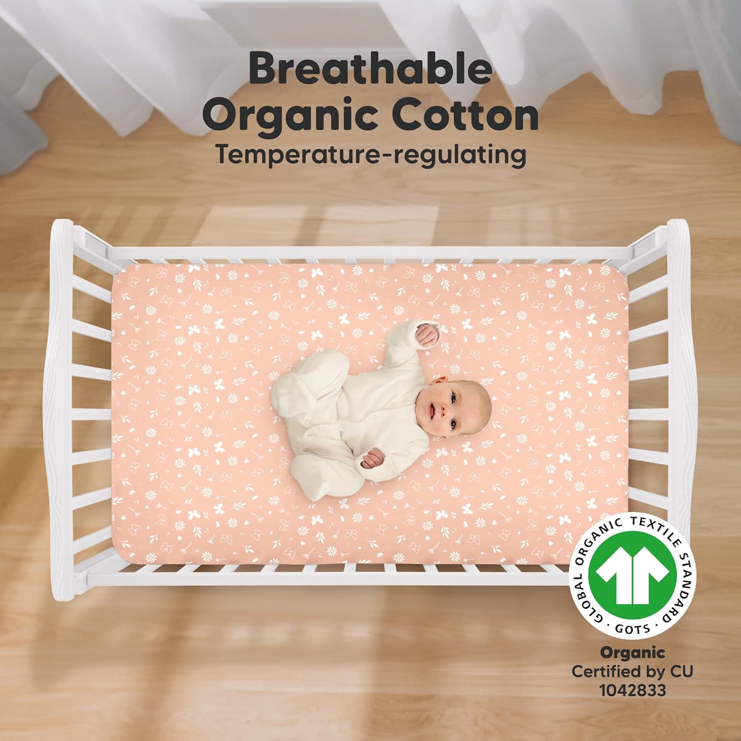 KeaBabies 2-Pack Organic Crib Sheets for Boys, Girls - 52x28 Fitted Crib Mattress Sheet Neutral