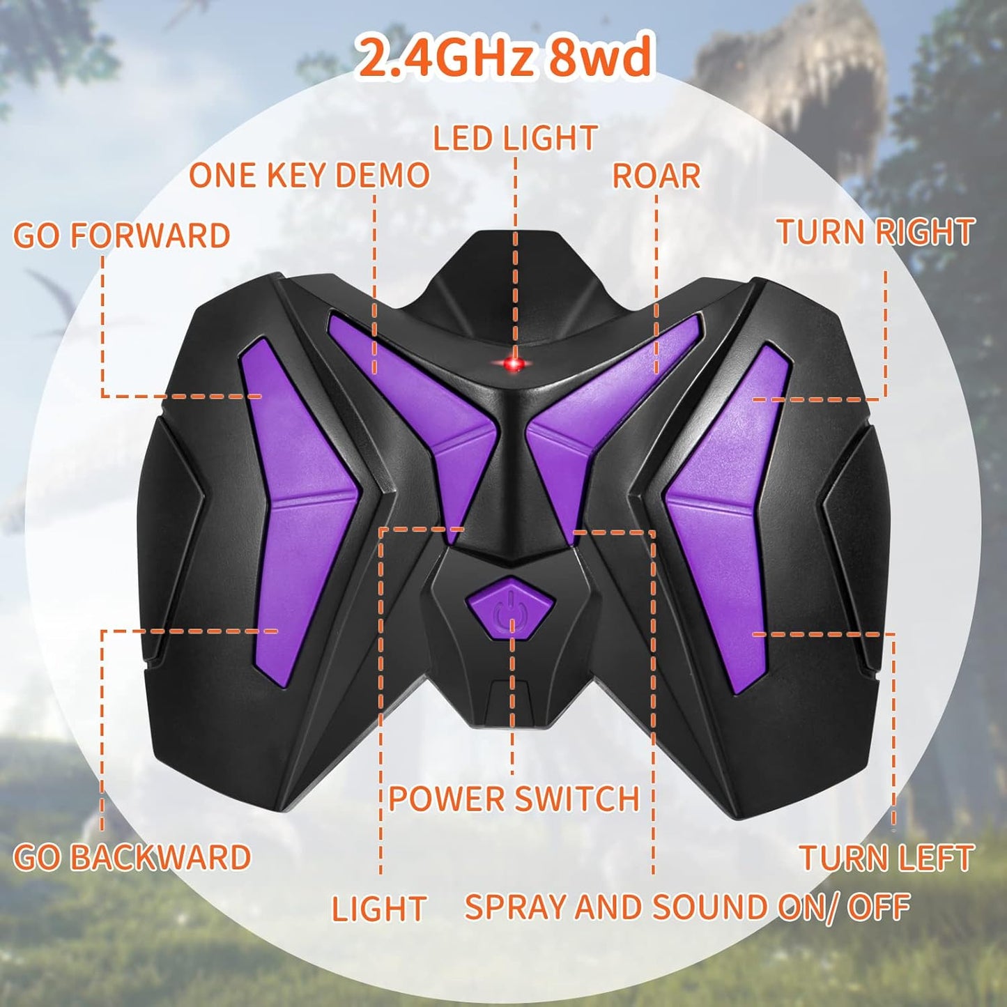 TEMI Large Remote Control Dinosaur Toy for Kids, Rc Simulated T-Rex Dinosaur Toy with Water Mist Spray, Light and Sounds, Electric Walking Dinosaur Robot for Boys Girls 3 4 5 6 7 Years