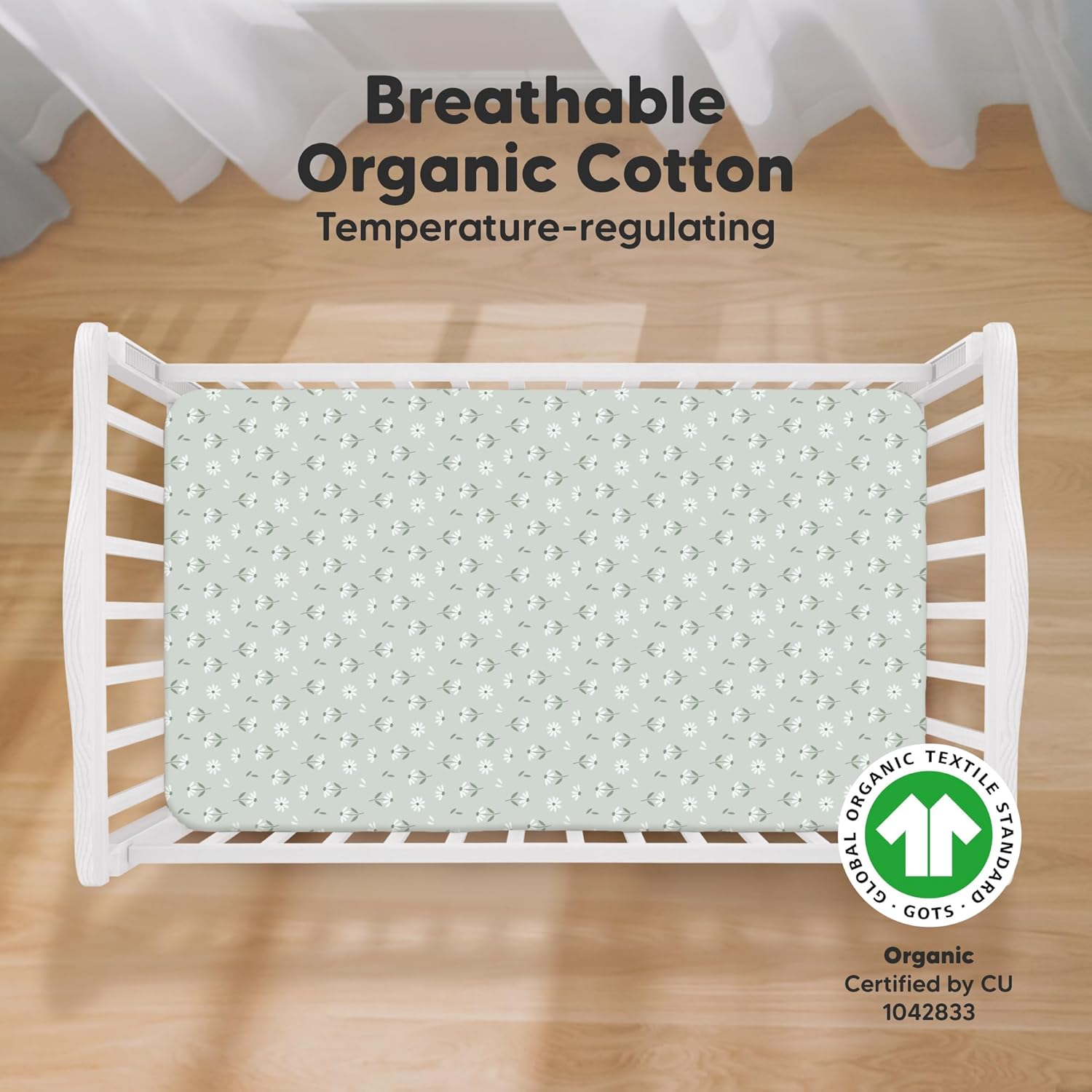 KeaBabies 2-Pack Organic Crib Sheets for Boys, Girls - 52x28 Fitted Crib Mattress Sheet Neutral