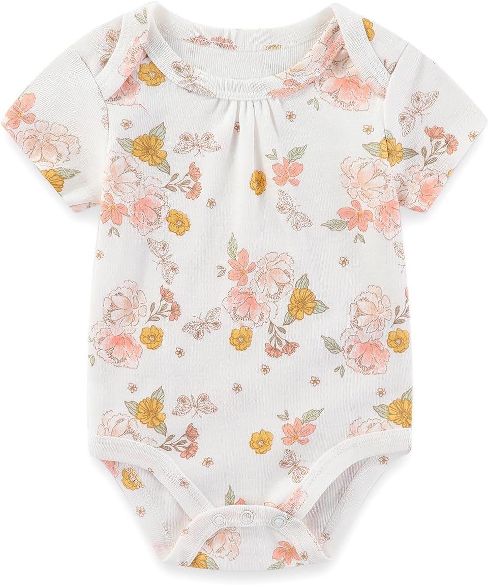 Kiddiezoom Newborn Baby Layette Set 10-Piece with Bodysuits and Pants Set for Unisex Baby Gift Sets