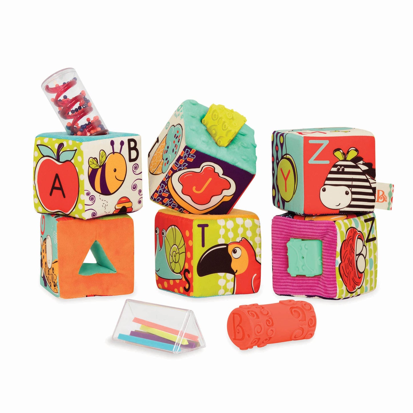 B. toys Soft Fabric Building Blocks, ABC Block Party, Baby