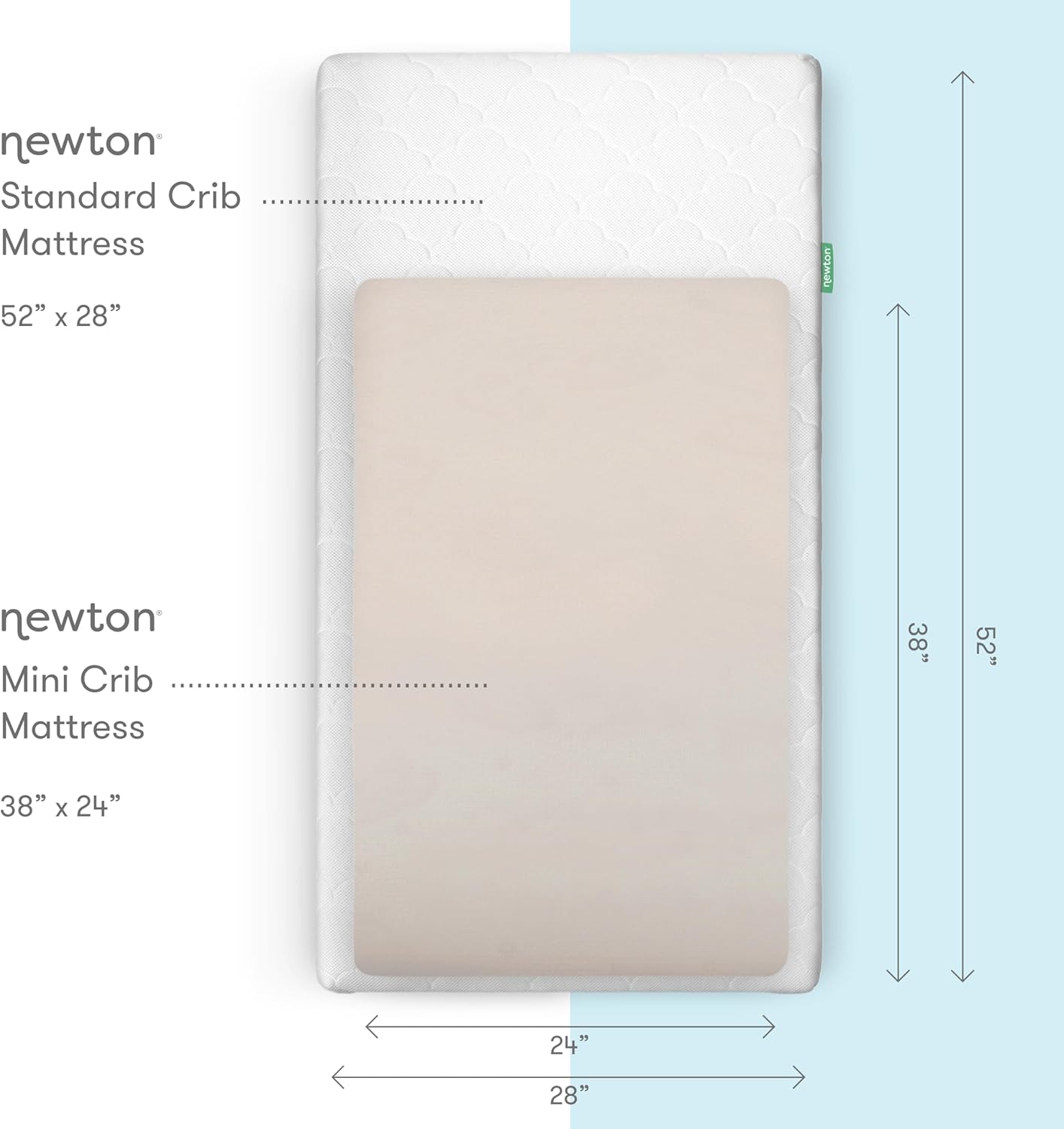 Newton Baby Mini Crib Fitted Sheets (2-Pack) | Organic Muslin Cotton, Ultra Breathable & Soft Baby