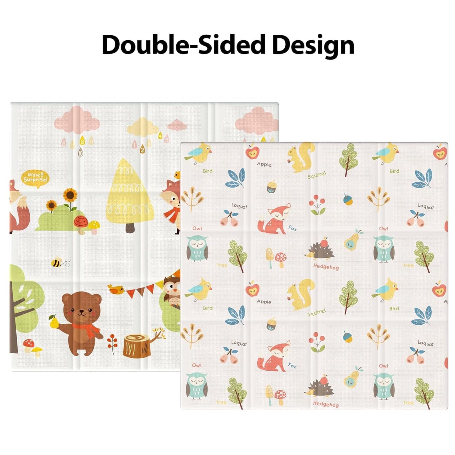 XVISHX Baby Play Mat, 50 x 50 Inch Play Mat Perfect for Use Baby Playpen, Foldable Baby Foam