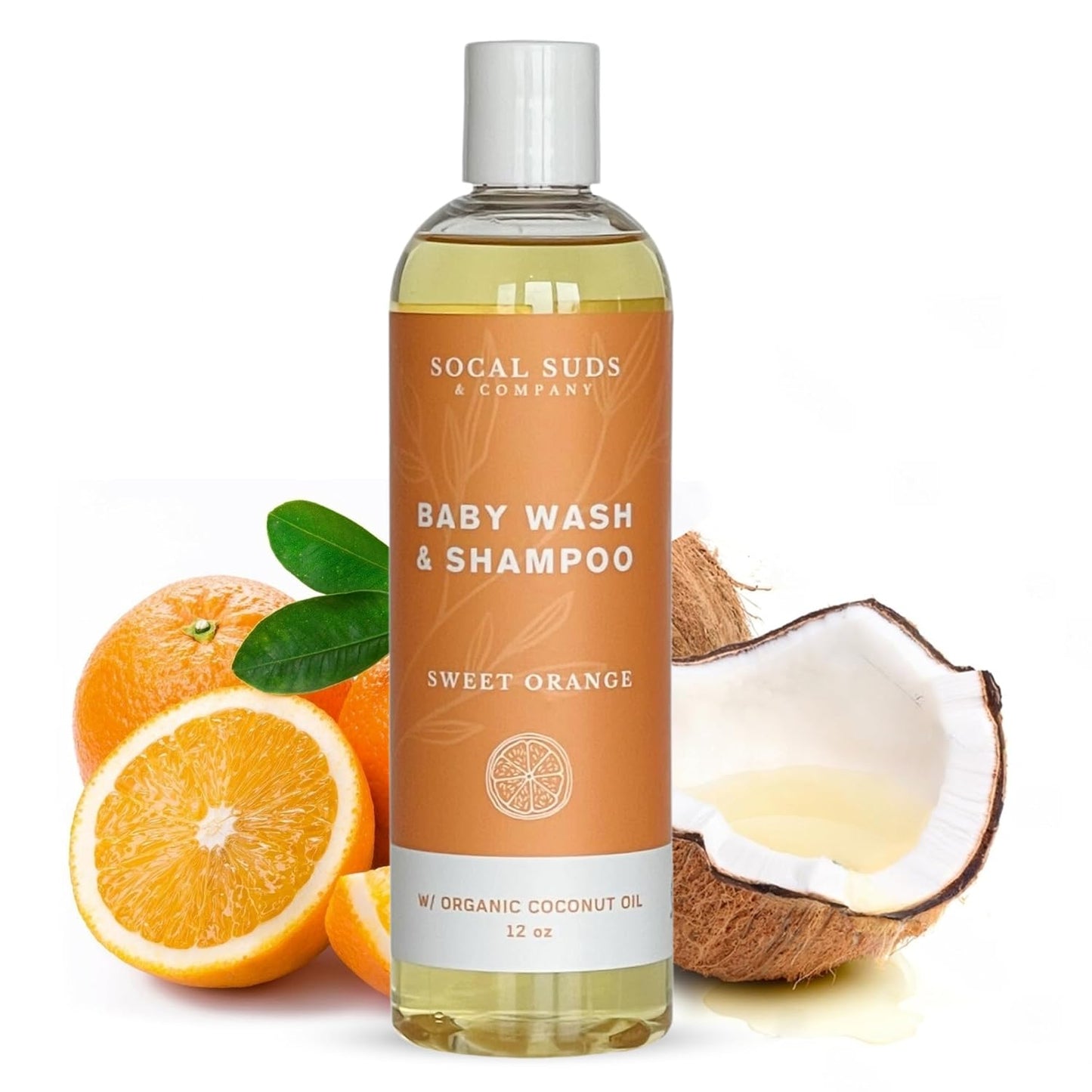 SoCal Suds & Company Baby Shampoo & Body Wash, 2-in-1 Organic Gel - Gentle Castile Soap with