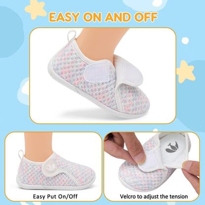 FEETCITY Toddler Walking Shoes Slip On Toddler Shoes Boys Girls Kids Sports Sneakers Casual School Shoes Barefoot Shoes