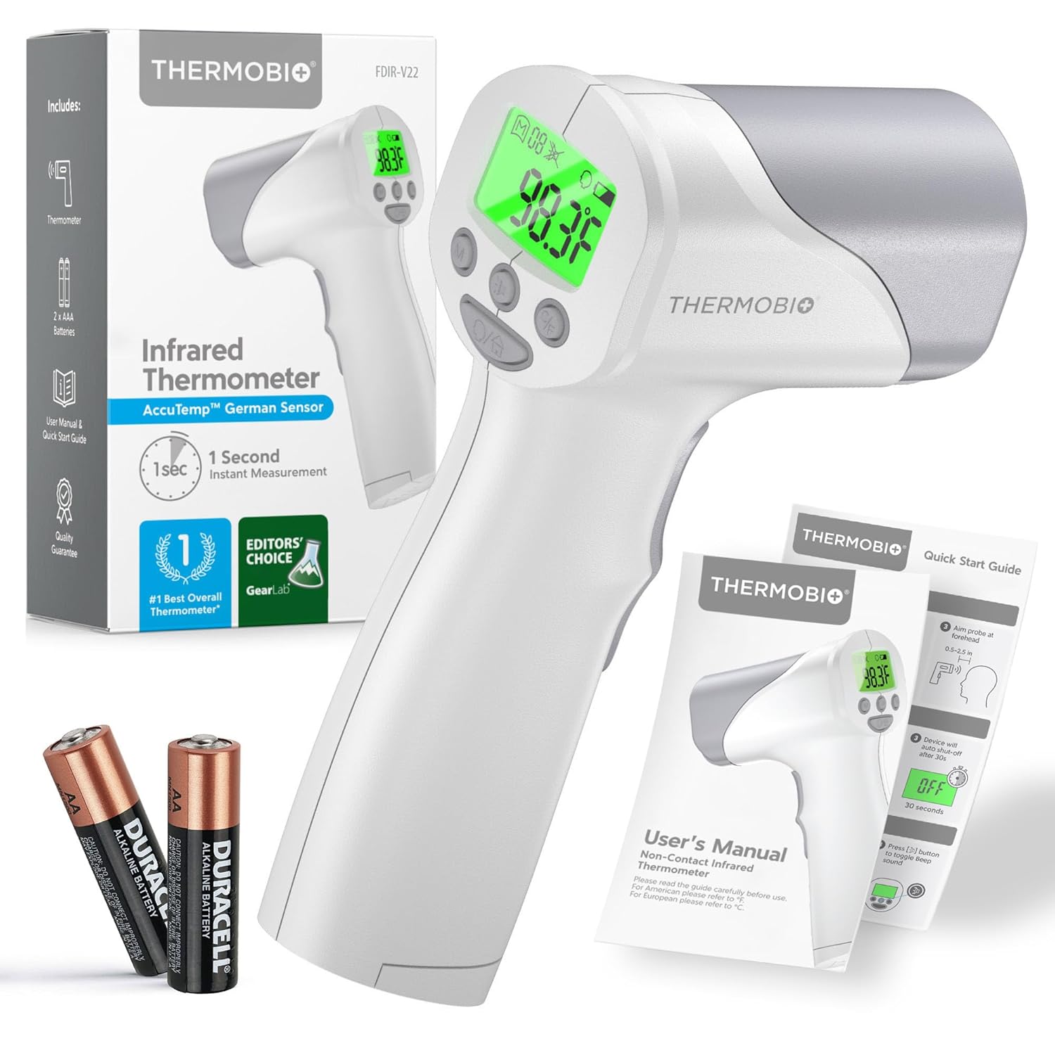 Medical Grade FSA-HSA Eligible Heavy Duty Touchless Infrared Forehead Thermometer, for Adults &