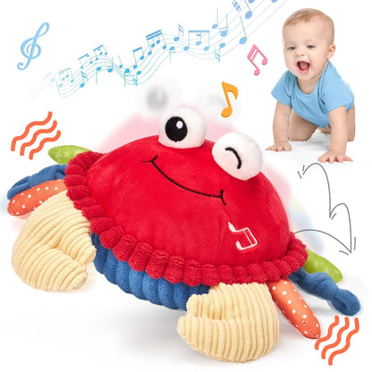 hahaland Baby 6+ Months Tummy Time Musical Bouncing Crab Crawling Toy