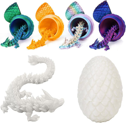 3D Printed Dragon Egg,Dragon Eggs with Dragon Inside,Crystal Dragon Fidget Toys,Full Articulated
