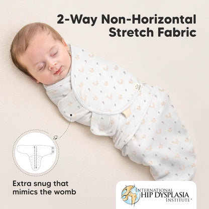 KeaBabies 3-Pack Organic Baby Swaddle Sleep Sacks - Swaddles for Newborns, Infant 0-3 Months, Baby Girls, Boys, Soft & Snug Newborn Sleep Sack, Nursery Swaddling Blankets (Nibbles/Bruce)