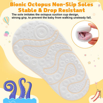 FEETCITY Baby First Walking Shoes Wide Baby Shoes Infant Sneakers Newborn Crib Shoe Barefoot Lightweight Slip On Shoe