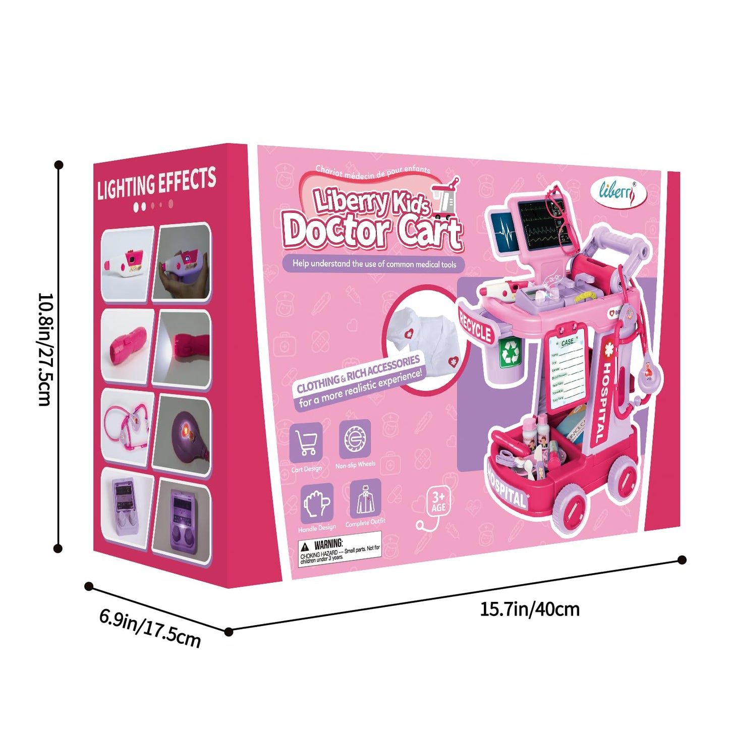 Liberry Toddlers Doctor Kit Toy for Girls Boys Ages 2 3 4 5, Pink