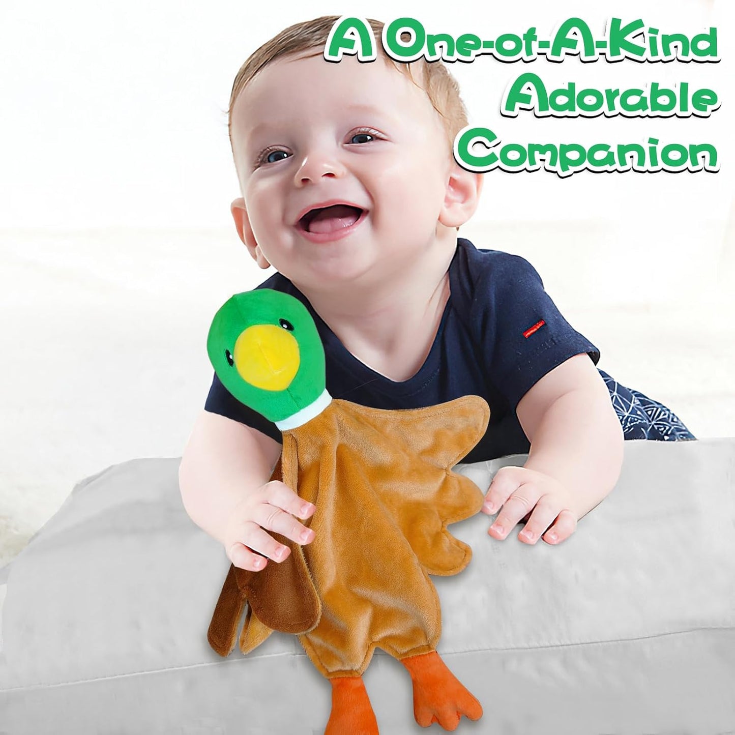 Loveys for Babies, Soft Baby Security Blanket Lovies for Babies, Stuffed Animals Blankie for Newborn Infant with Baby Snuggle Toy, Boys Gilrs Gifts Mallard Security Blanket 16 Inch