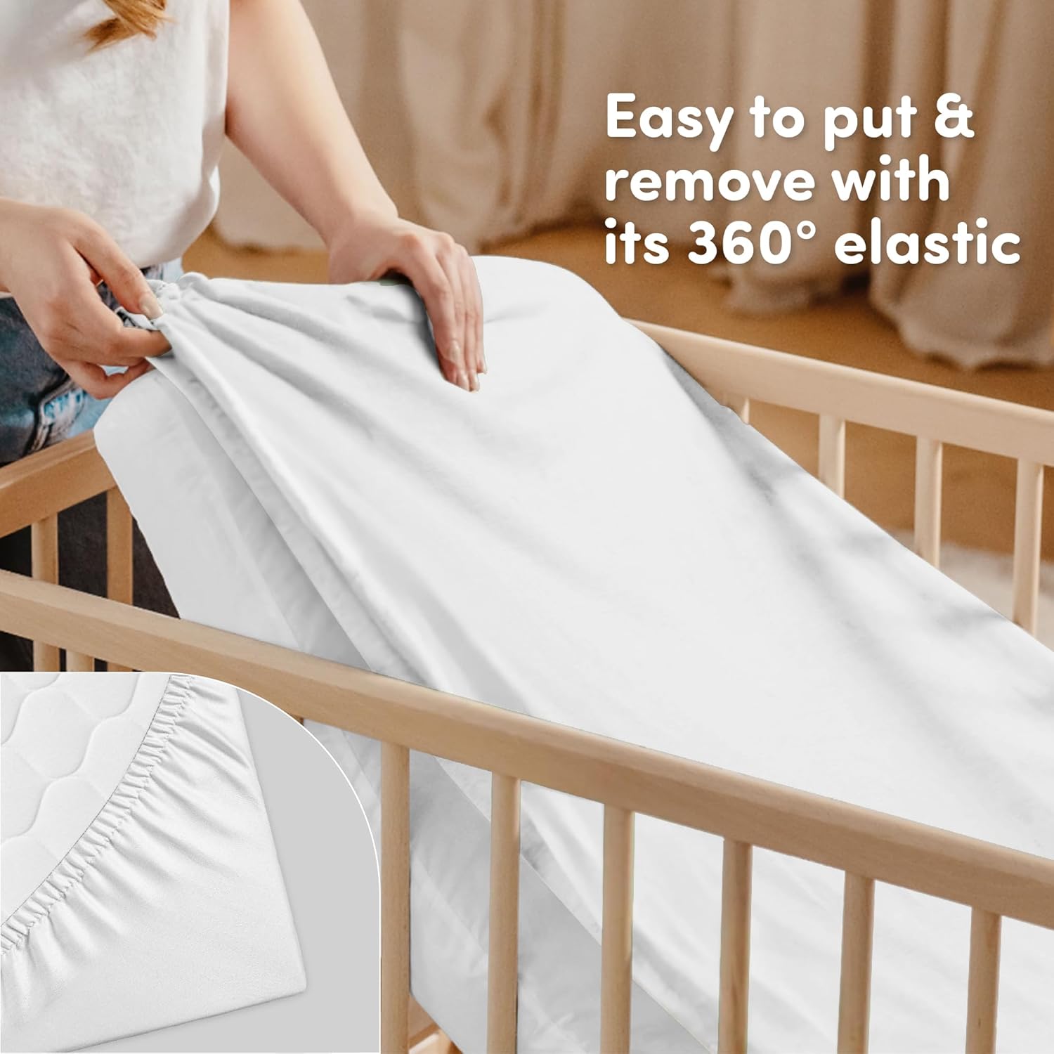 Sweety Fox 2-Pack Crib Sheets - Soft Cotton Jersey Fitted Sheets for Boys and Girls, Mini Crib