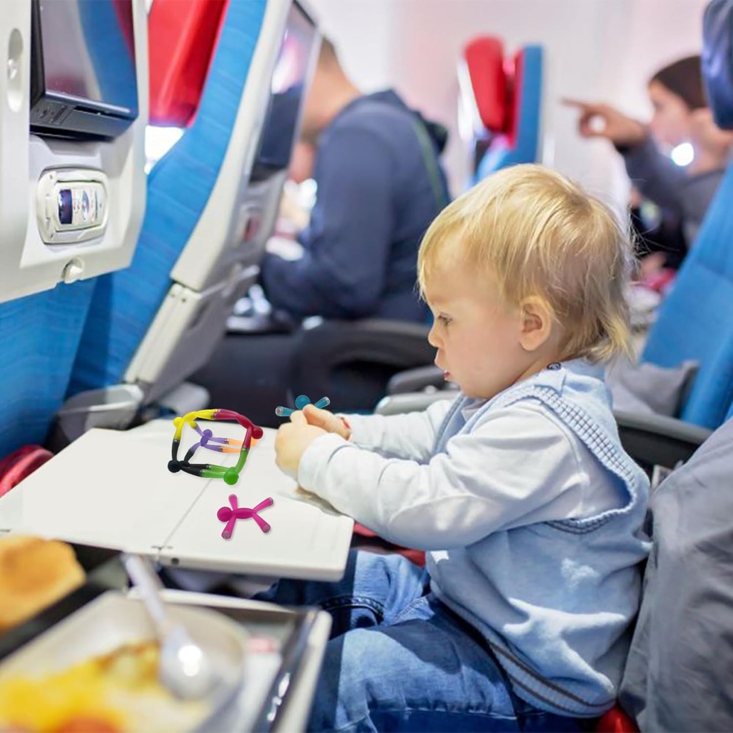 MAGMEN Enhanced Grip Magnetic Fidget Toy Figures for Kids 3-8 & Toddlers| 5 Piece Opaque Color Multipurpose MagnetSet for Travel, Road Trip, Office & Stocking Stuffer Gifts.