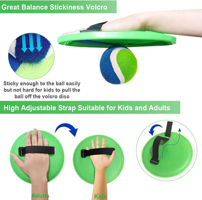 Jalunth Ball Catch Set Game Paddle - Beach Toys Back Yard Pool Outdoor Games Backyard Camping Throw Catch Toss Age 3 4 5 6 7 8 9 10 11 12 Years Old Boys Girls Kids Adults Family Outside Easter Gifts