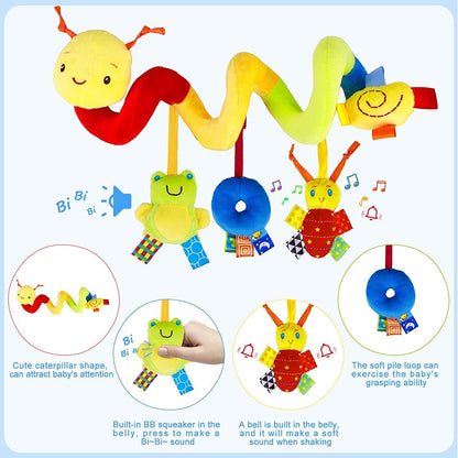 GZYFUVALW Car Seat & Stroller Toy_Infant Toys Baby Sensory Interaction Cartoon Toys with Ringing