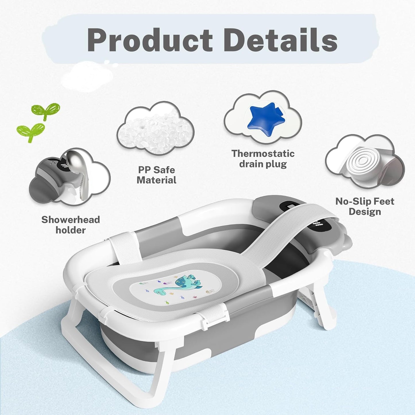 AVIDOR Baby Bathtub,Collapsible Bathtub for Newborn to Toddler,Durable Essential Infant Bath