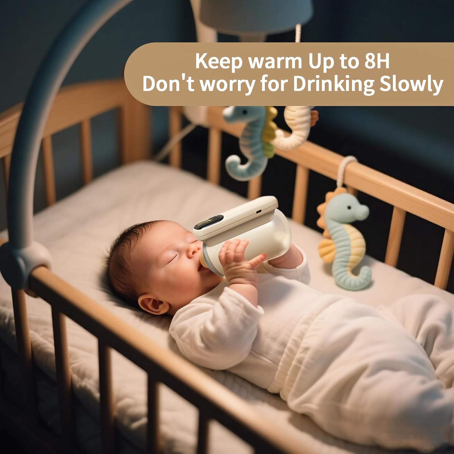 Portable Bottle Warmer, Travel-Friendly, Leak-Proof, Precise Temp-Control & LCD Display, Long