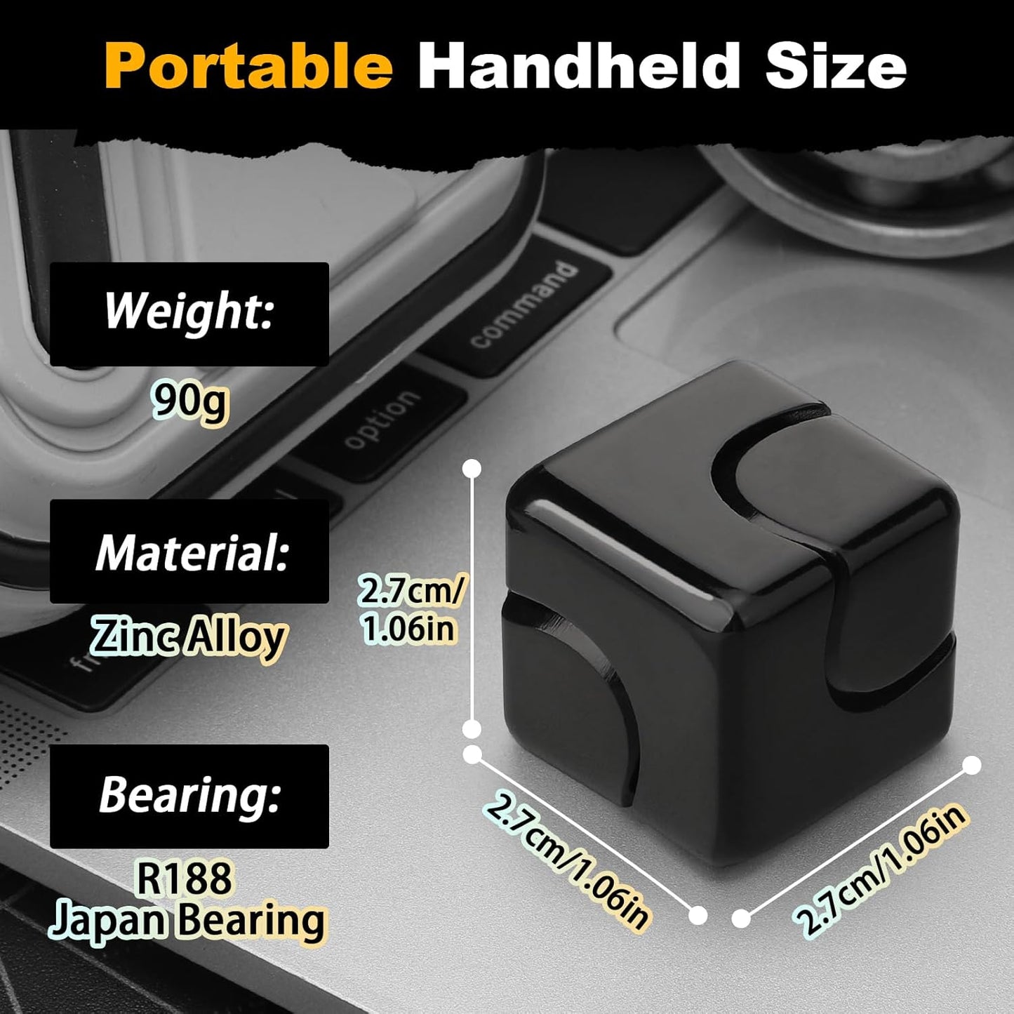 Fidget Spinner Toys Cube for Kids Adults, Metal Fidget Block Sensory Focus Toy Valentine Gift