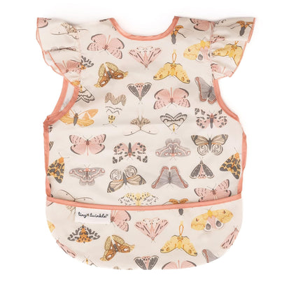 Tiny Twinkle Mess Proof Baby Bib - Waterproof & Lightweight Baby-Led Weaning Apron | 100% Recycled Polyester, Easy Clean & Machine Washable (Flutter, Small 6-24 Months)