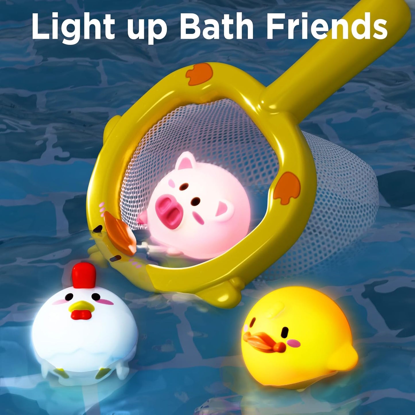 iPlay, iLearn Baby Duck Bath Toy, Toddler Bathtub Suction Water Spinner Gear, Kid Shower Fishing