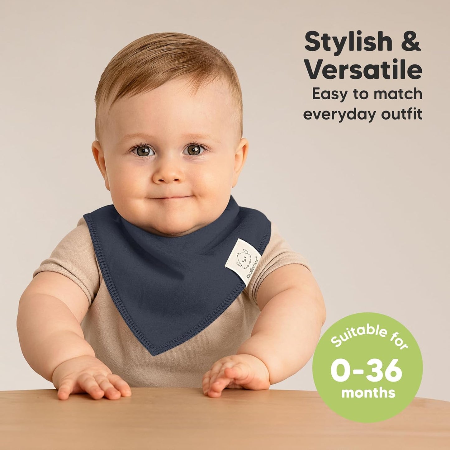 8-Pack Organic Baby Bandana Bibs for Boys, Girls - Super Absorbent Triangle Baby Bibs for Drooling and Teething Infant, 100% Cotton Extra Soft for Newborn, Infant 0-36 Months (Eclipse)