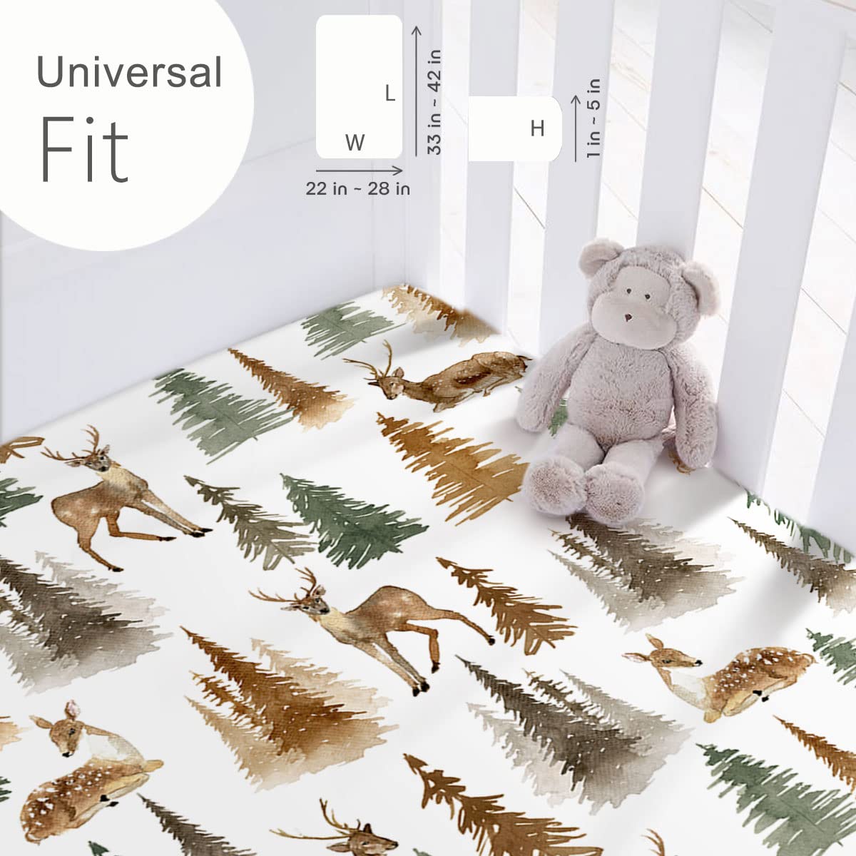 Stretchy Ultra Soft Jersey Knit Fitted Pack n Play Sheets Set 2 Pack, Portable/Mini Crib Sheets