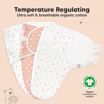 KeaBabies 3-Pack Organic Baby Swaddle Sleep Sacks - Swaddles for Newborns, Infant 0-3 Months, Baby