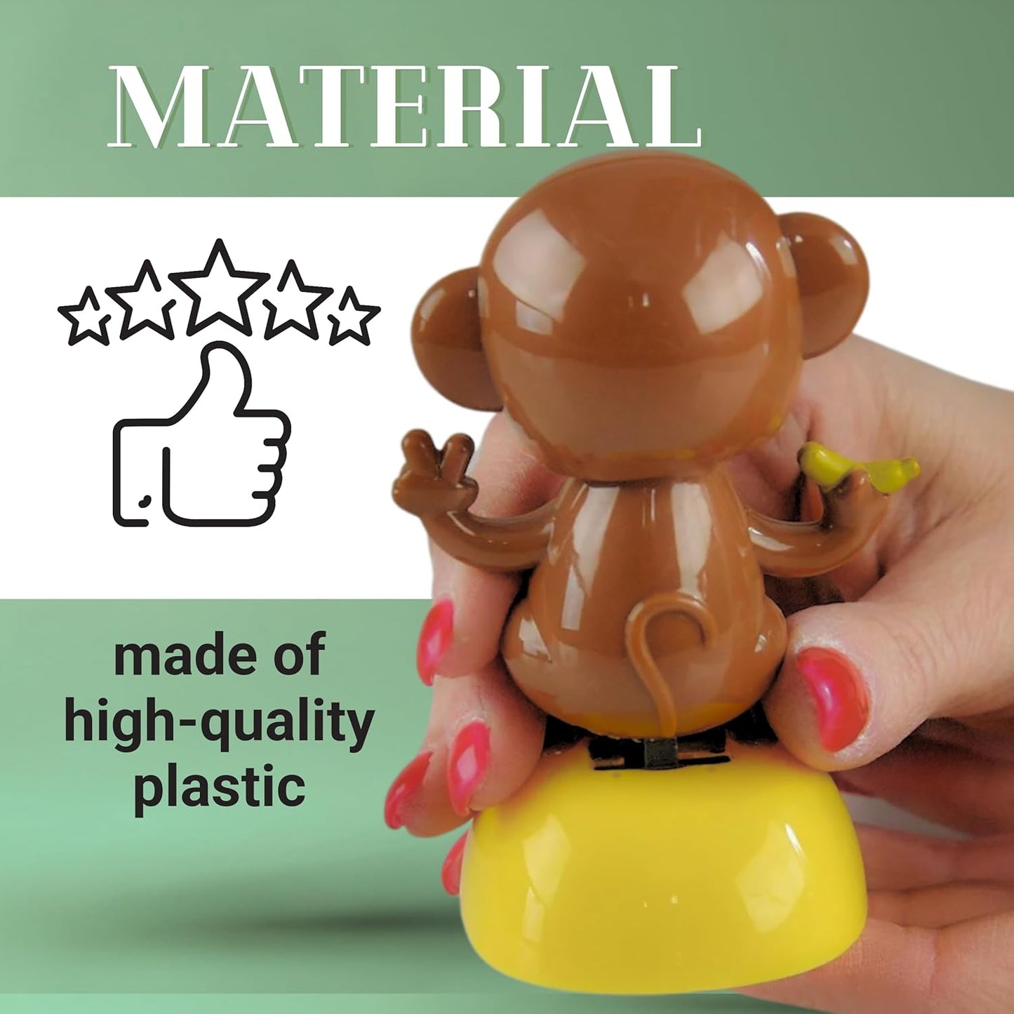 Killer's Instinct Outdoors Solar Powered Dance Monkey Figures – Solar Dancing Monkey Figurine Solar Powered Toys for Car Window Sill Decoration Holiday Car Dashboard Office Home Desk Décor