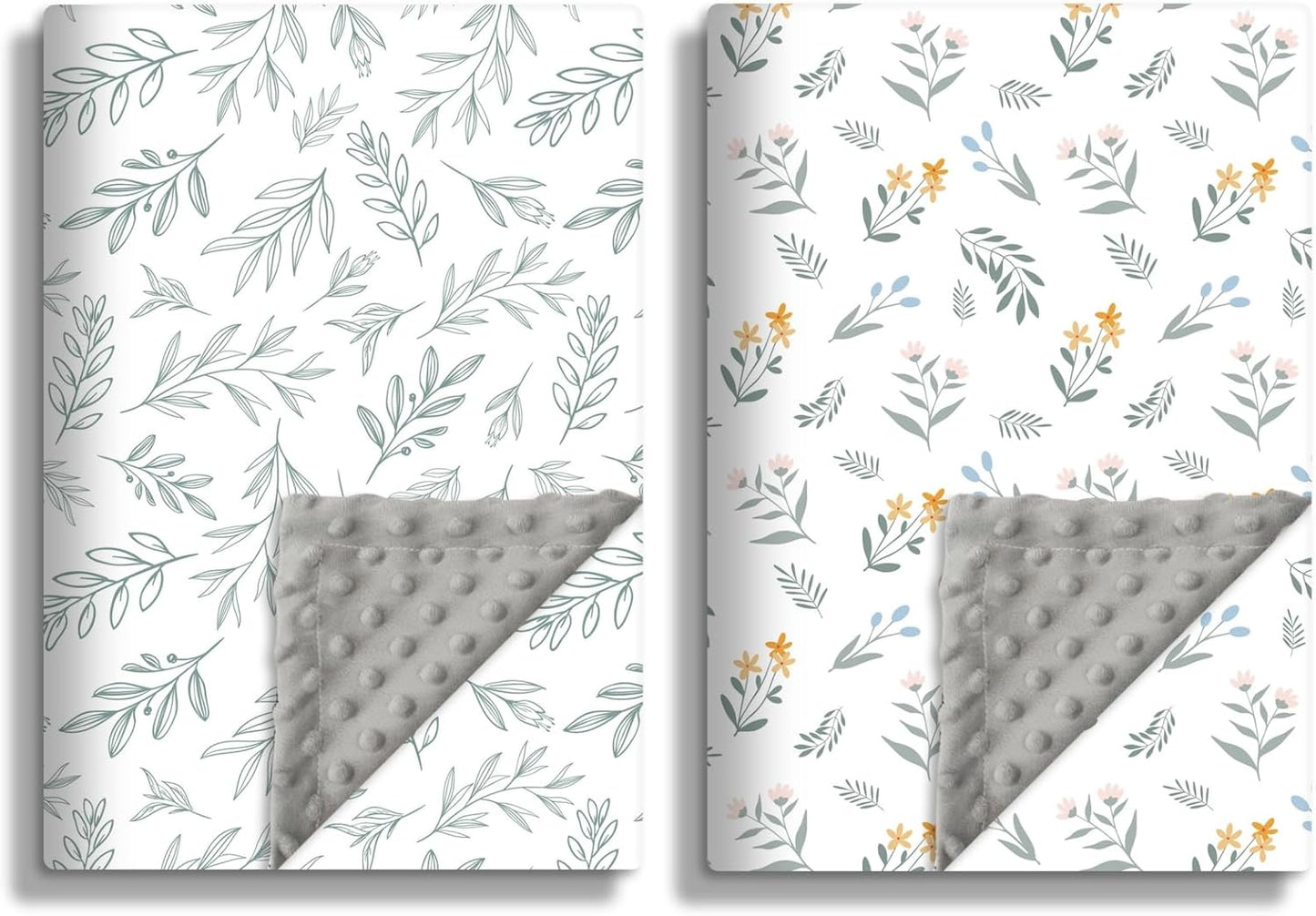 Soft Sage Green Baby Blankets for Unisex Girls or Boys Breathable Gender Neutral Nursery Double