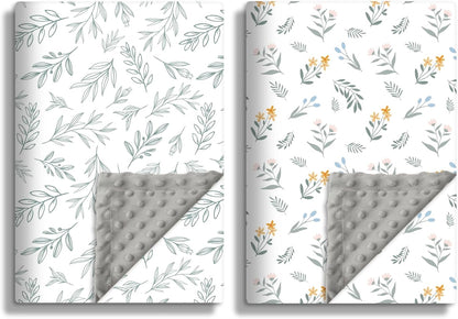 Soft Sage Green Baby Blankets for Unisex Girls or Boys Breathable Gender Neutral Nursery Double