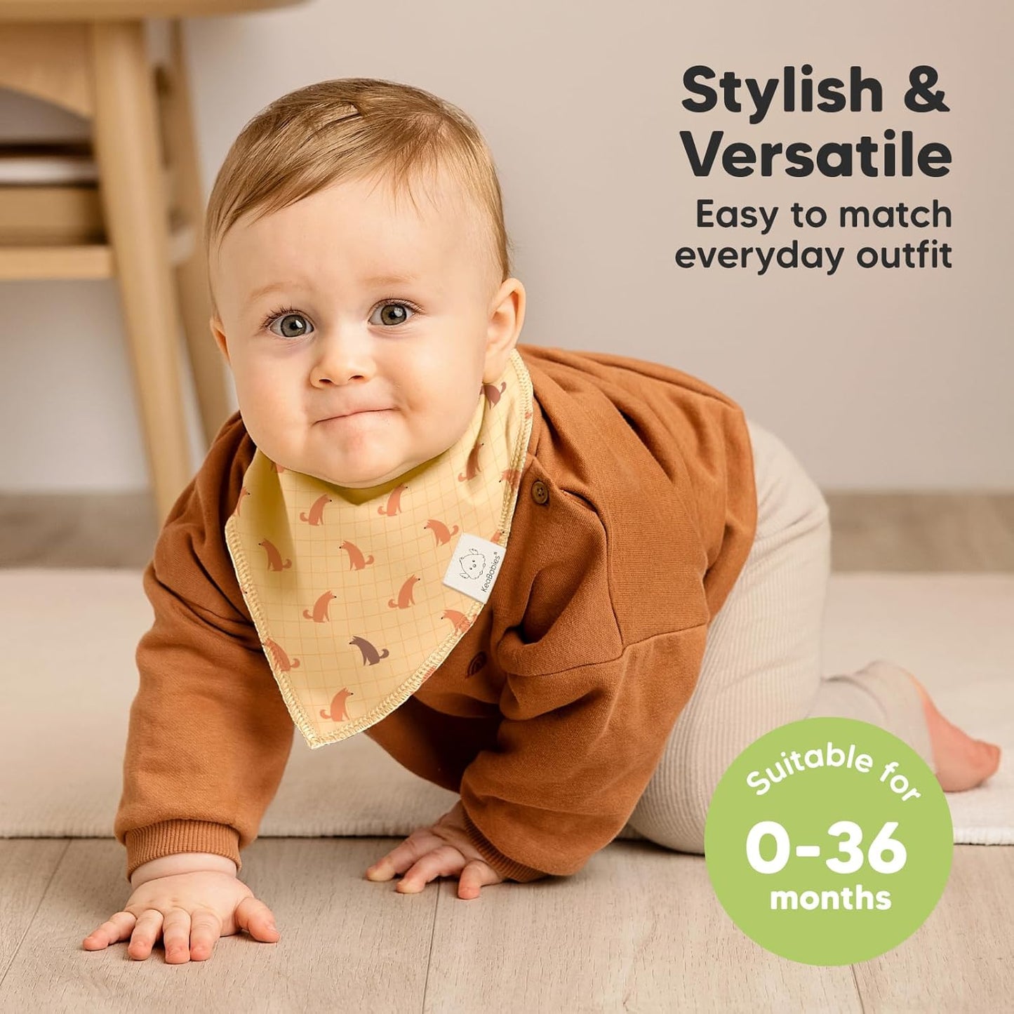 8-Pack Organic Baby Bandana Bibs for Boys, Girls - Super Absorbent Triangle Baby Bibs for Drooling and Teething Infant, Dog Bandanas, 100% Cotton Extra Soft, Newborn, Infant 0-36 Months (Pets & Paws)