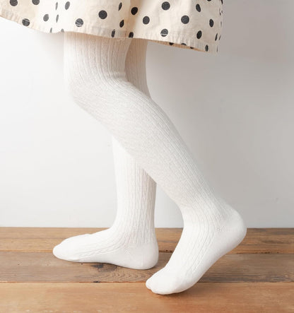 CHUNG Toddler Little Girls Cotton Tights Footed Thick Winter Cable Knit Legging Pantyhose Stocking