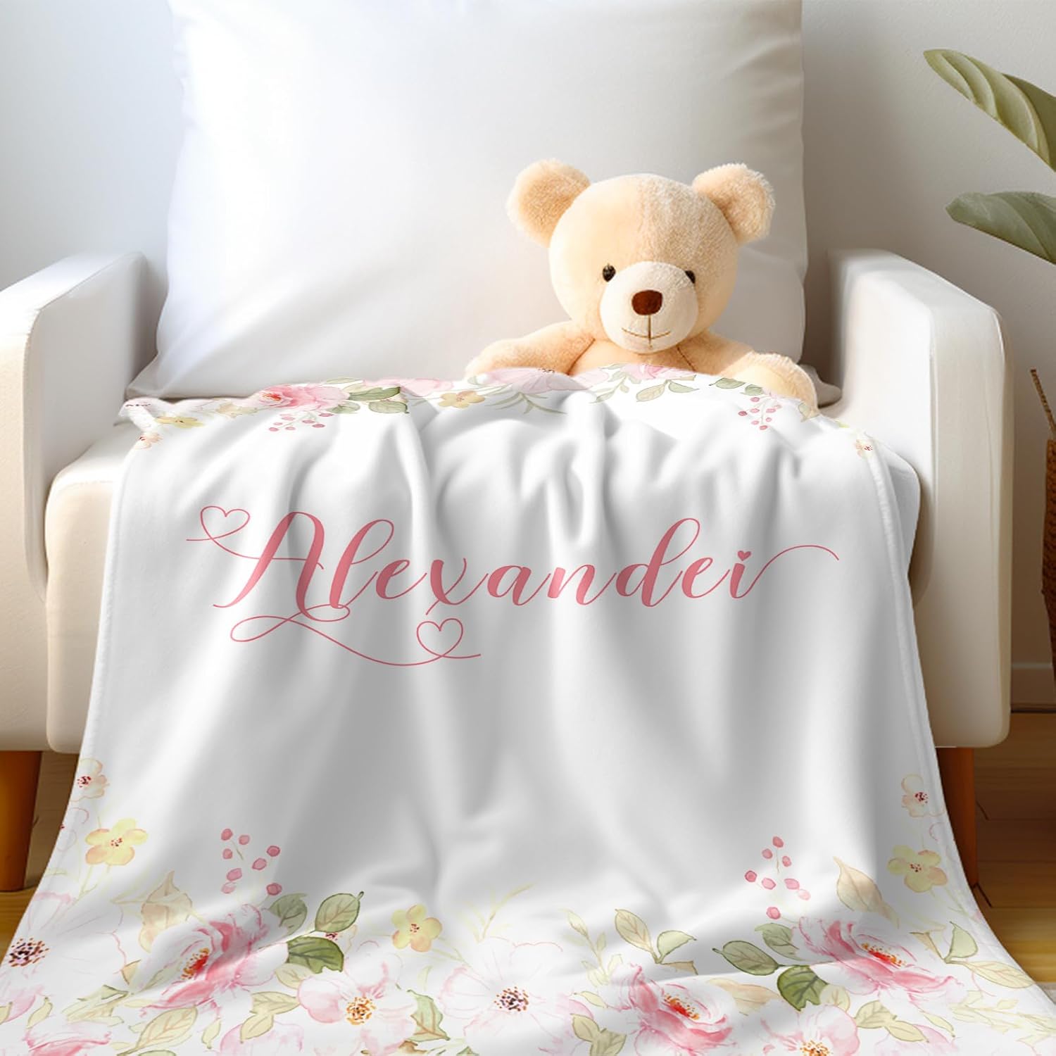 Ship Next Day, Personalized Baby Blankets - Printed in USA, Custom Name Blanket, Baby Blanket with