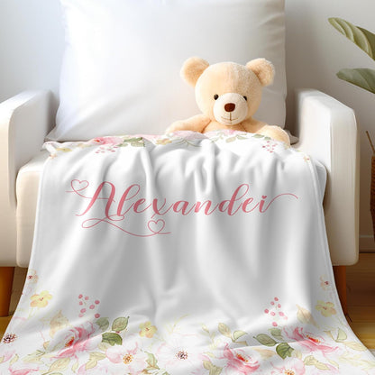 Ship Next Day, Personalized Baby Blankets - Printed in USA, Custom Name Blanket, Baby Blanket with