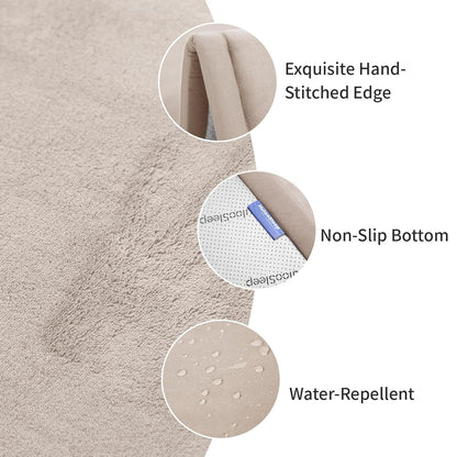 Baby Play Mat for Floor, 1.3" Thick Elasti-Foam 50x50 Playpen Mat for Toddlers Infant kids,Water-Repellent Soft Coral Velvet for Tummy Time, Non-Slip Backing for Crawling,Tatami Style(Beige)