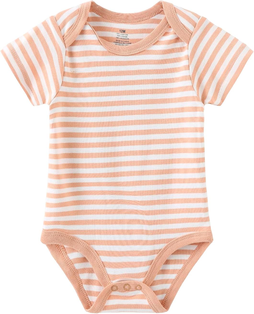 Baby Bodysuit Short Sleeve one-Piece Newborn Baby Clothes for Baby Boy and Girls