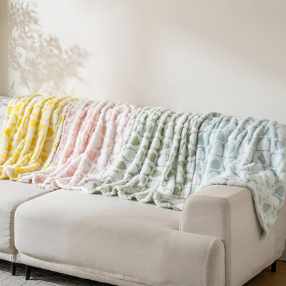 Fleece Baby Blanket for Girls 3D Checkerboard Design, Warm Cozy and Fluffy Infant Newborn Toddler Small Receiving Blankets for Crib Stroller, 30x40 Inches, Yellow