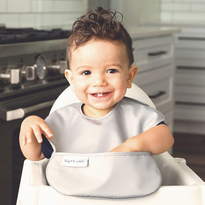 Tiny Twinkle Mess Proof Baby Bibs for Eating - Waterproof, Wipeable Bibs - Toddler Bibs - Travel