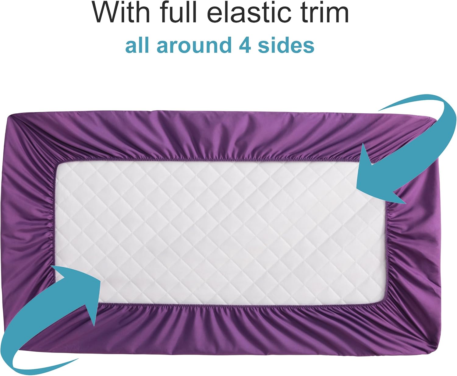 NTBAY 2 Pack Waterproof Crib Mattress Protector, Quilted 28"x52" Toddler Fitted Sheet - Machine