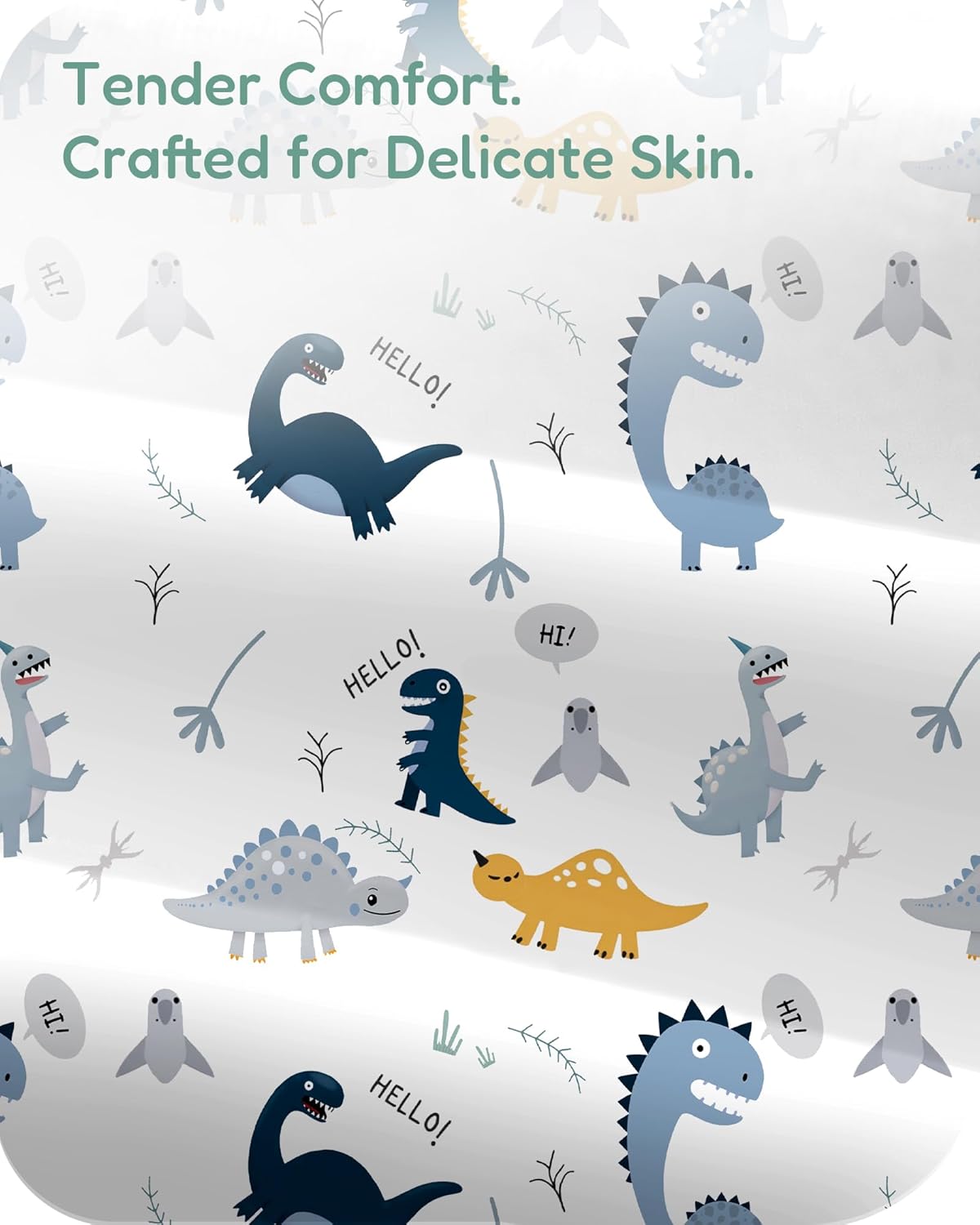 Baby Crib Sheets Boy Girl for Standard Crib Mattress - Dinosaur+Blue, Soft and Stretchy, Snug and