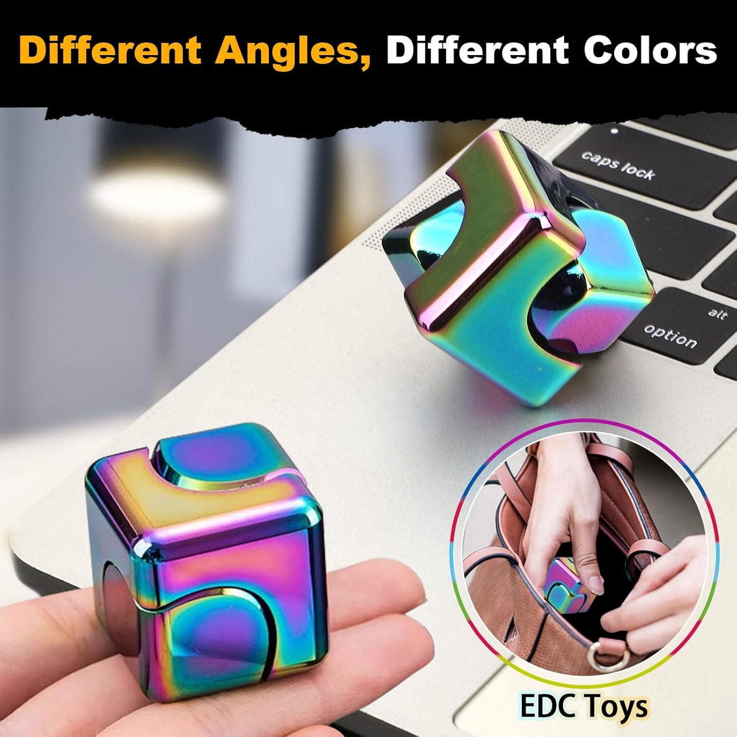 Infinity Cube Fidget Spinner Toy for Kid Adult, Metal EDC Fidget Block Figner Spinner 4 in 1 Focus