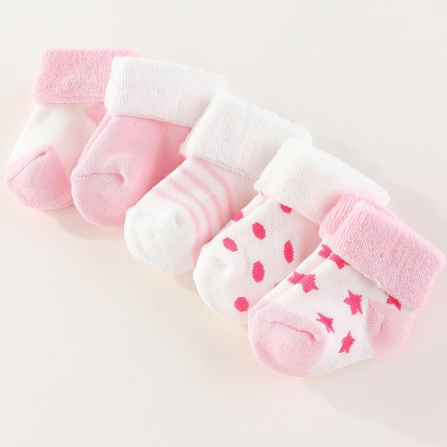 Newborn Baby Boy Girl Caps Mittens Socks Set Cotton Baby Essentials Accessories (Hats+Gloves+Socks)