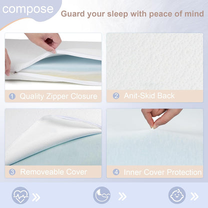 NeoBorn Baby Bassinet Mattress Pad, 33" x 19" Dual Sided Comfort Gel Memory Foam Mattress with Removable Breathable Soft Tencel Cover Fit for Jimglo/ANGELBLISS 3 in 1/BabyBond/Cowiewie Baby Bassinet
