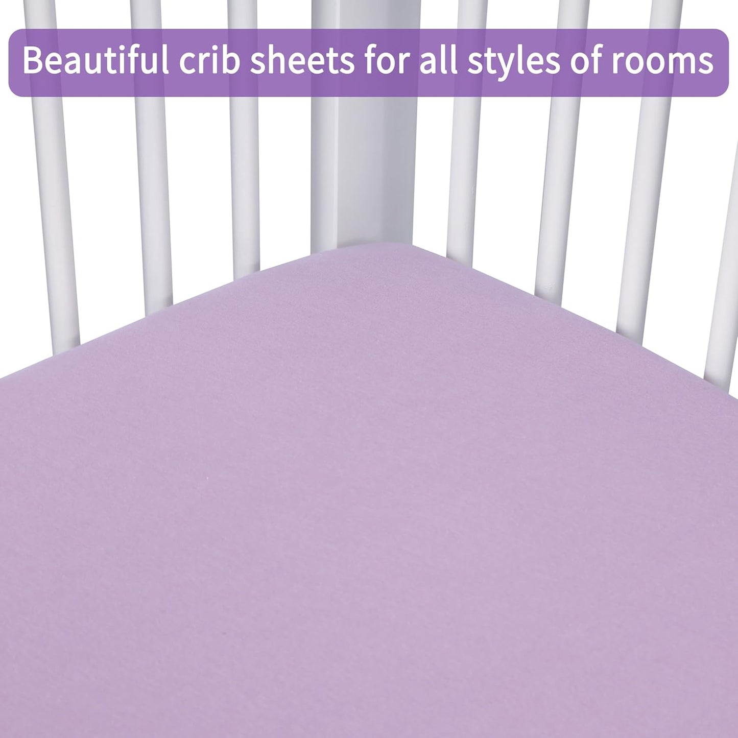 Crib Sheets for Boys Girls,100% Cotton Fitted Crib Sheet 2 Pack for Standard Crib and Toddler