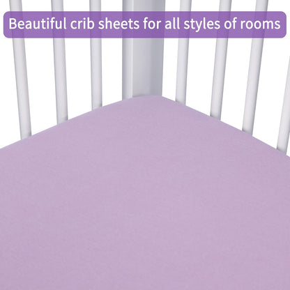 Crib Sheets for Boys Girls,100% Cotton Fitted Crib Sheet 2 Pack for Standard Crib and Toddler